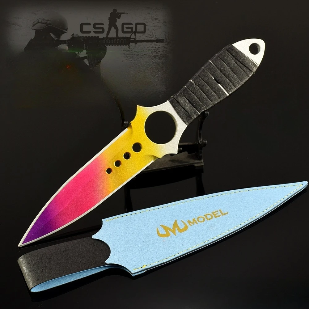 CSGO-arma de Metal con daga fantasma, 26cm, cuchillo de calavera, juego de desvanecimiento, espada periférica, manualidades samurái, colecciones, accesorios, adornos, Juguetes