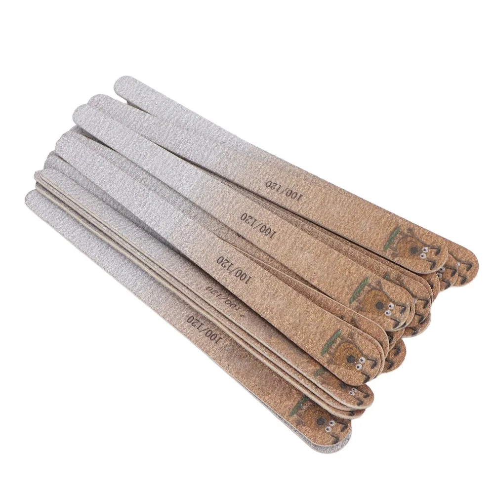 20pcs Reusable Double Sided Washable Nail File Yellow Color Bending Without Breaking Manicure Sanding Strip