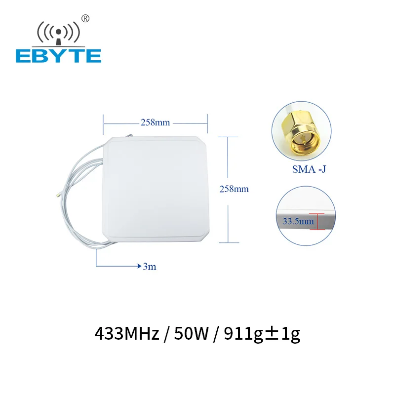 Ebyte 433MHz TX433-PB-2626  Flat Directional Antenna 8dBi High Gain Wireless Device UHF RFID Antenna for Communication