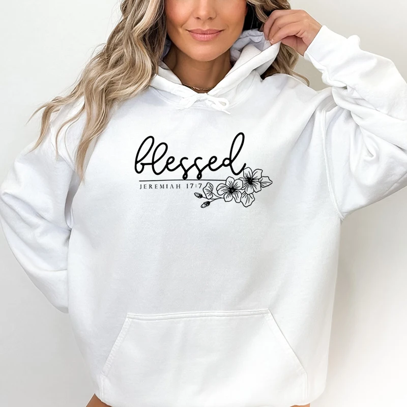 Blessed Hoodies Fashion Print Women\'s Casual Pullover Long Sleeves Hoodies Winter Autumn Sweatshirt Teenager Sweatshirt Hoodie