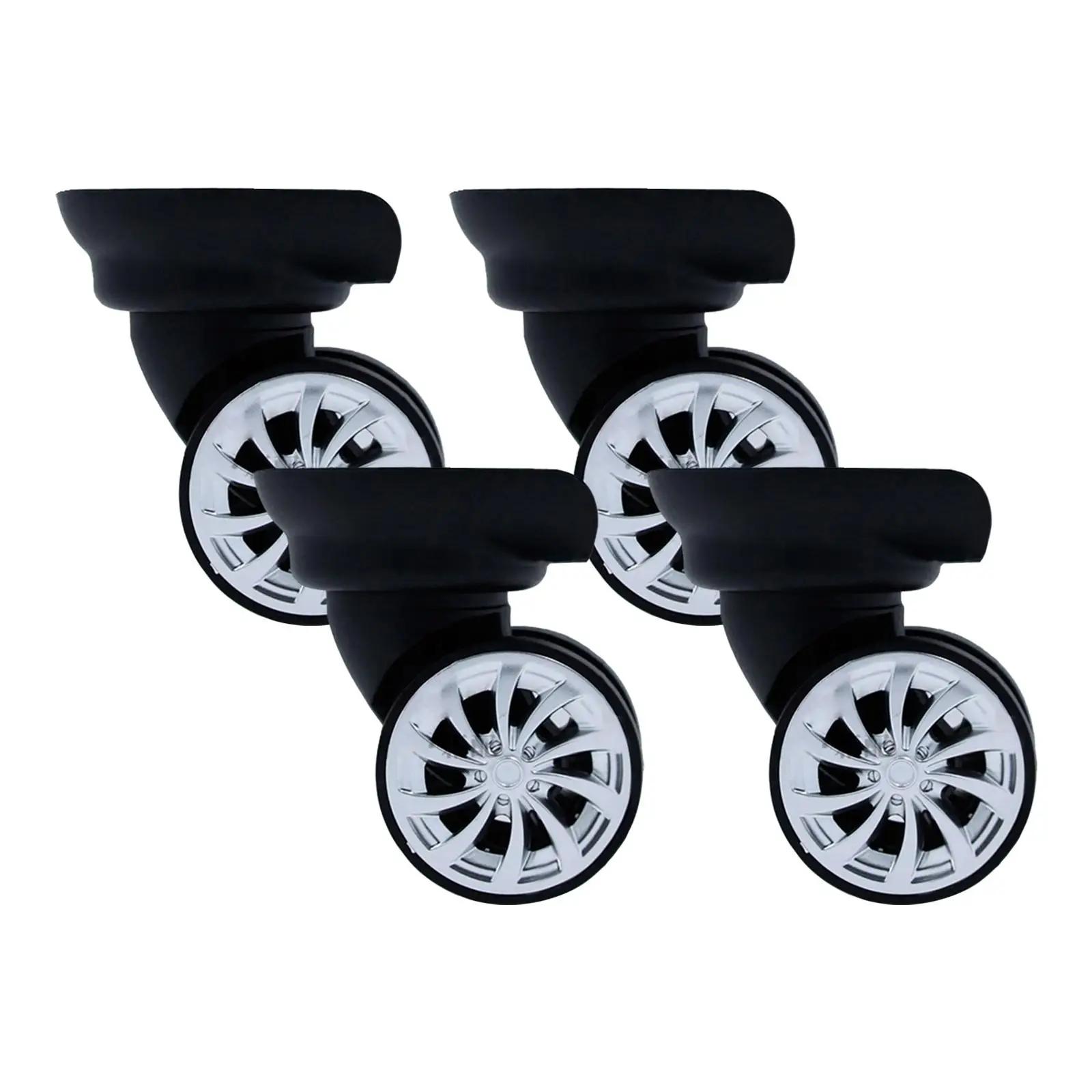 4x Swivel Caster Wheels PP Pet Flexible Replacement Luggage Suitcase Wheels