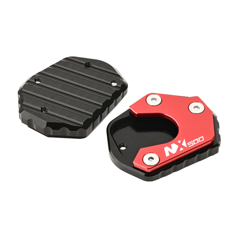 2024 New Motorcycle Side Stand Foot Kickstand Enlarge Extension Support Plate Pad & Tire Valve Cap For Honda NX500 NX 500 N X500