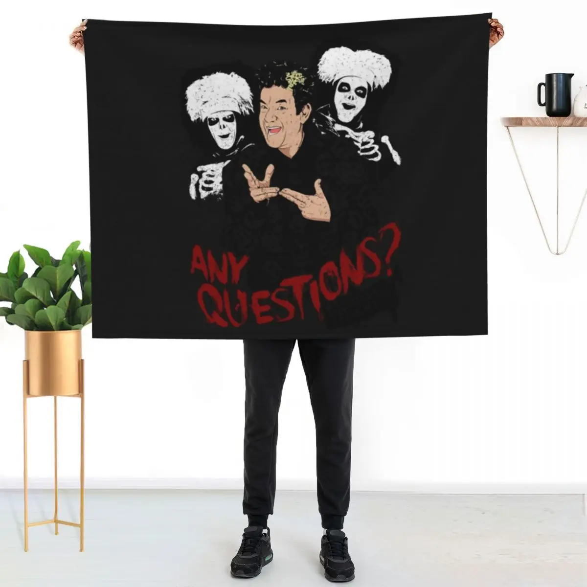 David S Pumpkins Any Questions Throw Blanket Giant Sofa Luxury Throw Travel Extra Large Throw Decorative Sofas Soft Blankets
