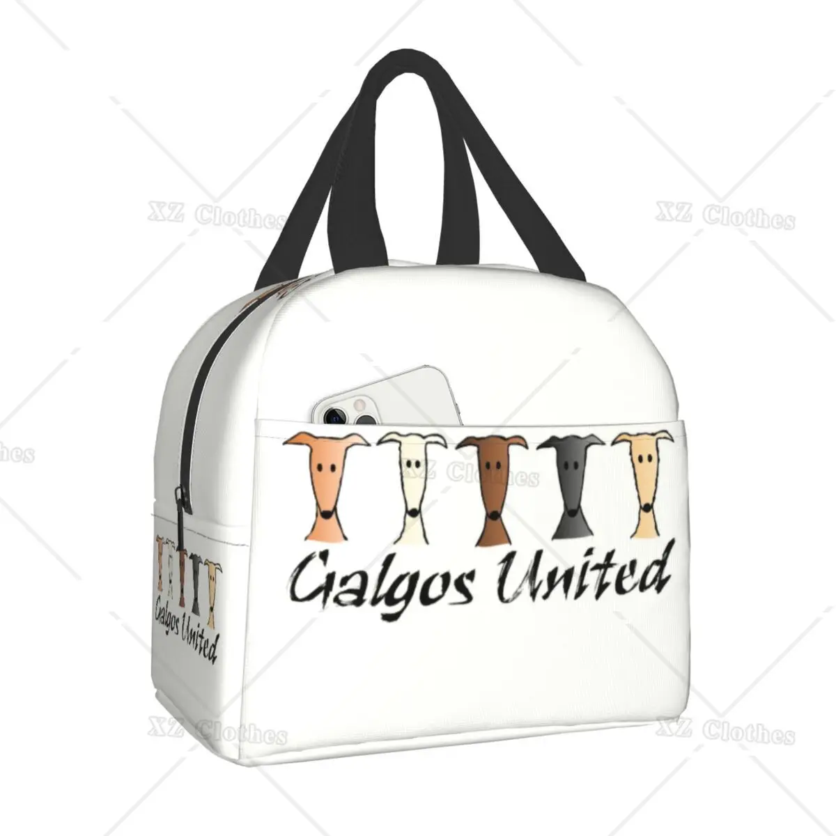 Galgos United Greyhound Insulated Lunch Bags for Women Men Kids Whippet Sighthound Dog Portable Cooler Lunch Box for Work School