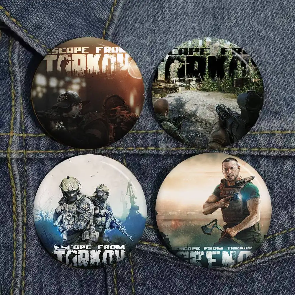 Shooting E-escape From T-tarkovS Game Tinplate Soft Button Pin Brooch Metal Badge Custom Jewelry Accessories Hat Bag Lapel