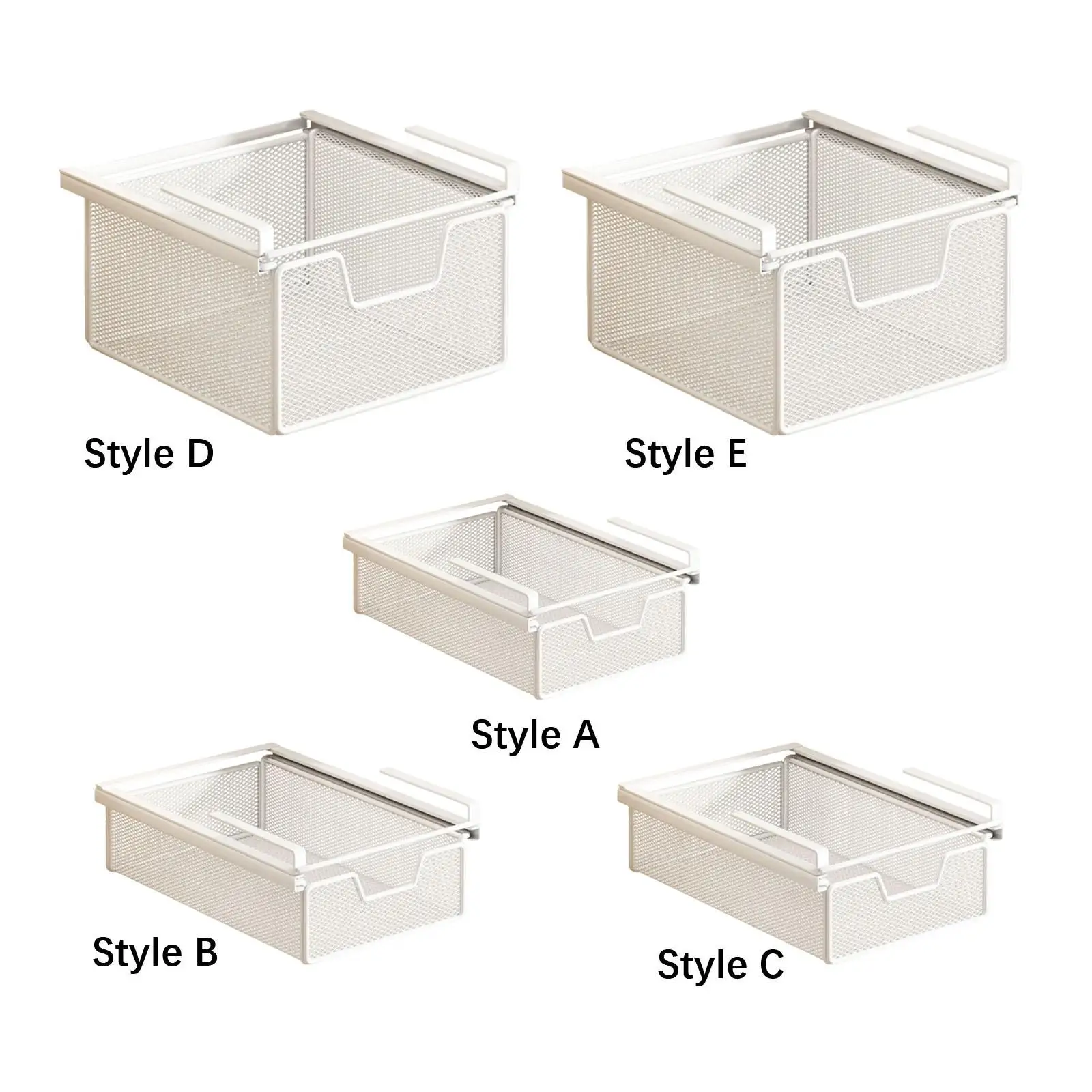 Rectangular Steel Hanging Storage Rack Basket Pull Out Shelf for Wardrobe Closet and Room Shelves