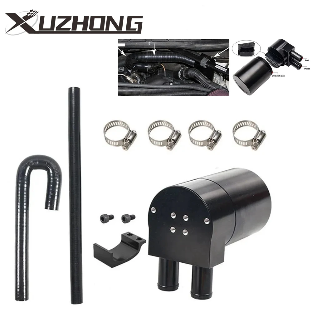 Reservior aluminiowy pojemnik do ściągania oleju, zbiornik z silikonowym wężem chłodnicy do BMW N54 335i 135i E90 E92 E82 2006-2010, czarny OCC-1029-BK