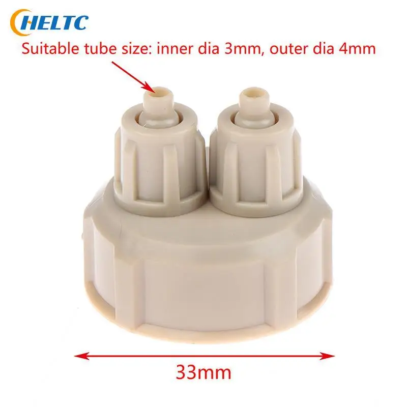 2Pcs Aquarium CO2 System Tube Valve Guage Bottle Cap Fish Tank Live Plant Air Diffuser Generator Tool