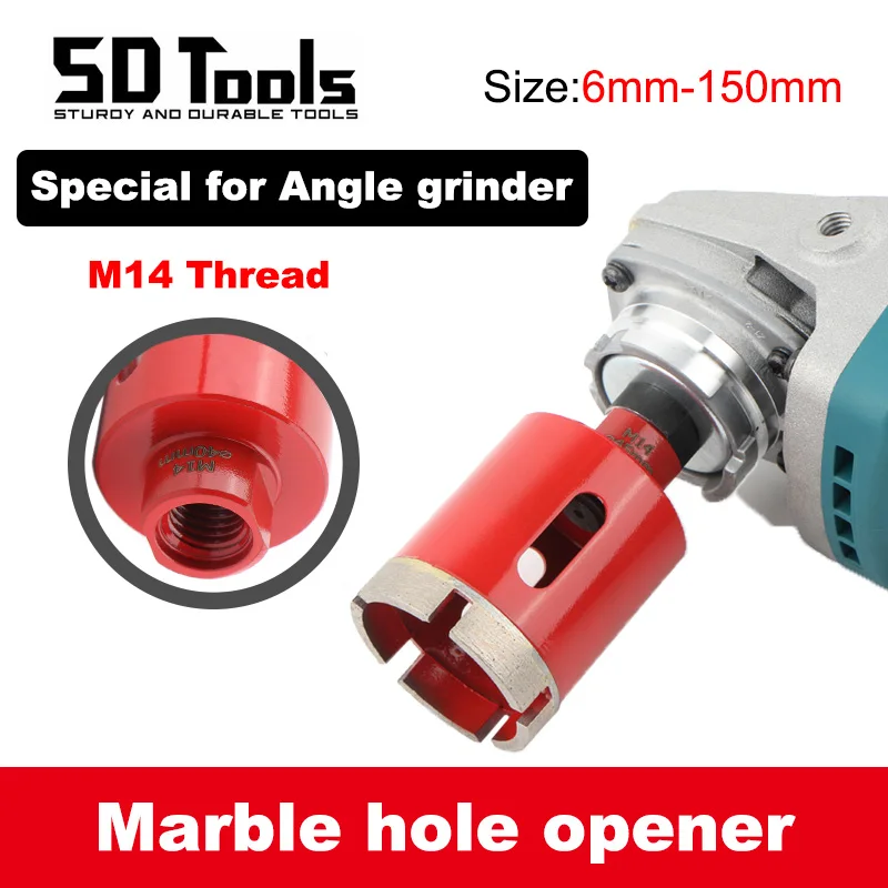 6-150mm Marble Hole Opener Kit M14 Thread Diamond Sintering Core Bit Hole Saw Granite Tile Ceramic Concrete Brick Drilling Tools