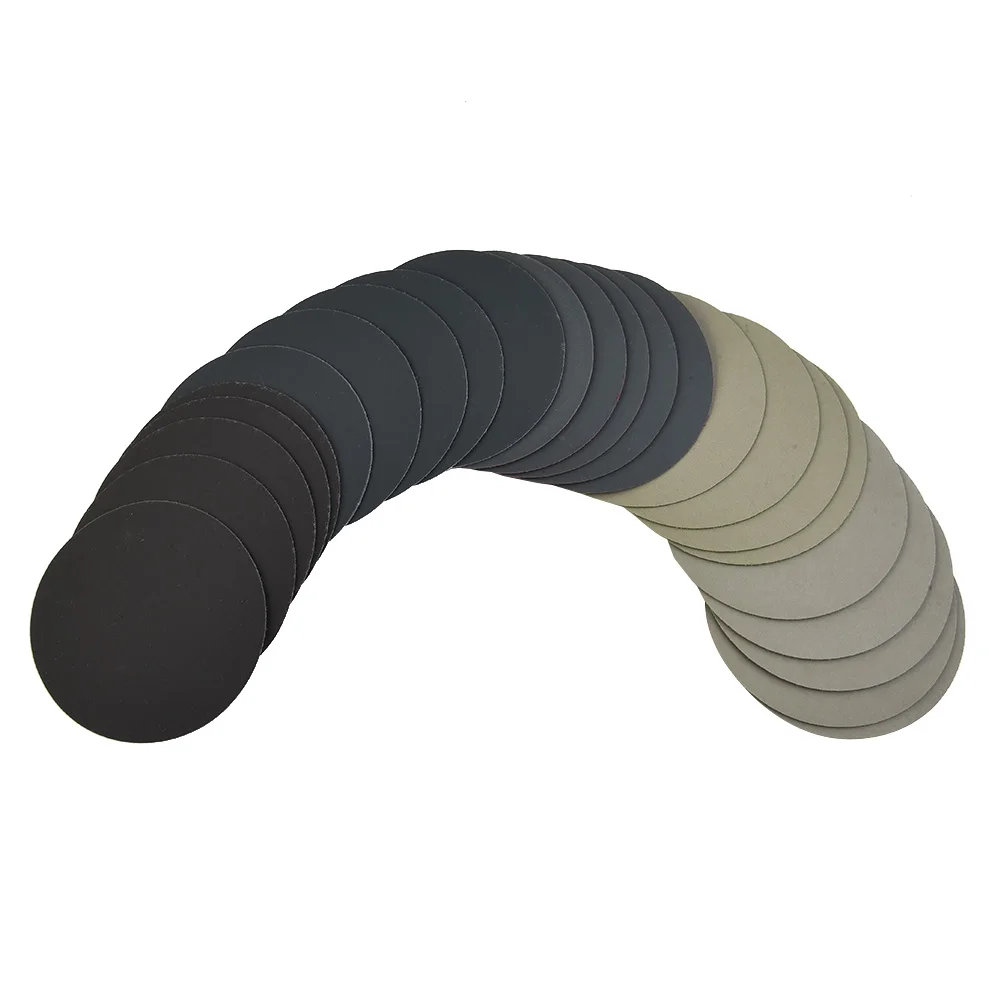 25Pcs 1000-5000 Grit Wet Dry Sanding Discs 2-6 Inch Polishing Pads For Auto Furniture Wood Metal Grinding Tools