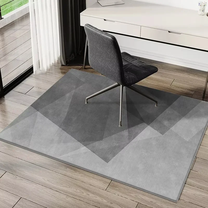 VIKAMA Modern Geometric Chair Floor Mat Office Computer Swivel Chair Mat Non Slip Wear-Resistant Bedroom Carpet Home Decoration