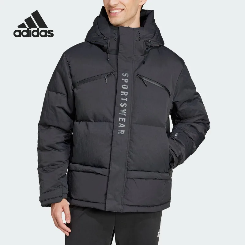 Adidas New Men's Warm Sports and Leisure Hooded Down Jacket JM4609