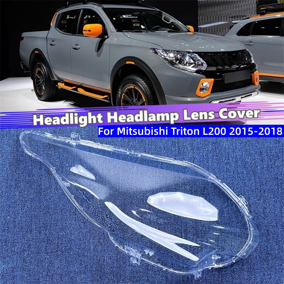 

For Mitsubishi Triton L200 2015 2016 2017 2018 Automotive Accessories Polycarbonate High Gloss Fully Transparent Lampshade Caps