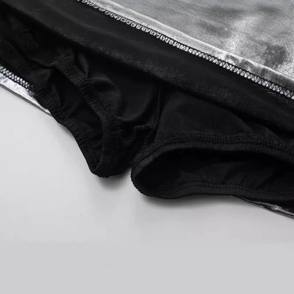 

Silver Glossy Short Skirt for Women Low Waist Sexy Tight Sheath Anti-Exposure Summer New Hot Girl Fashion
