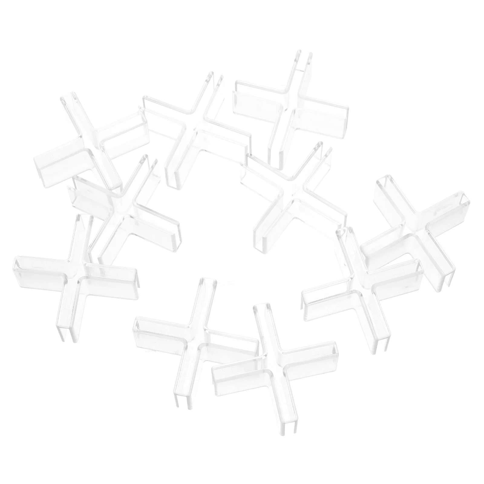 

10Pcs Transparent Plastic Glass Connector Clamps Multifunctional Design for Aesthetic Setups Easy Installation No Tools