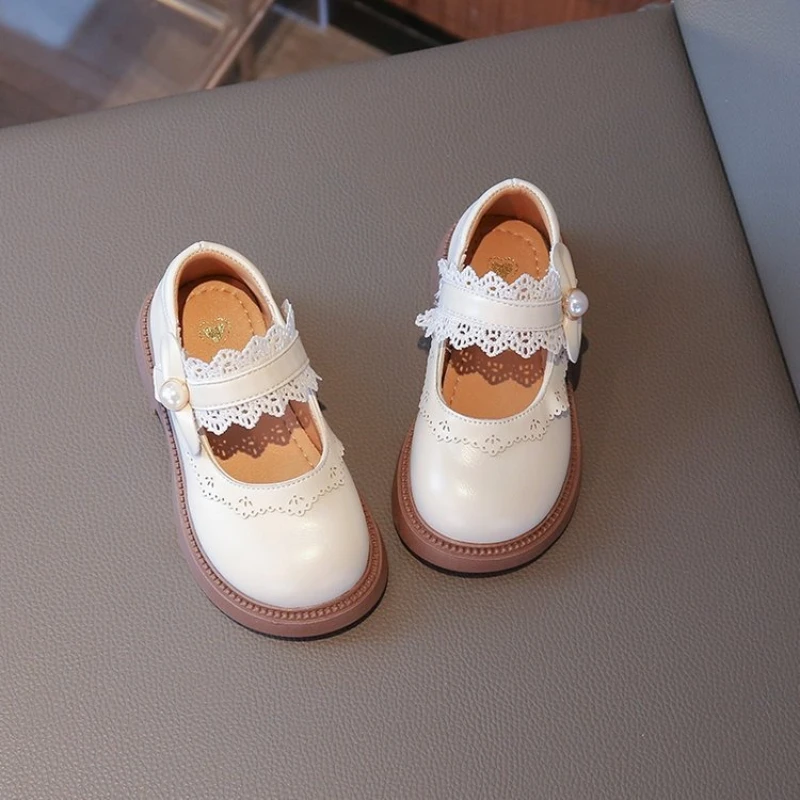 2025 Autumn New British Style Kids Leather Shoes Simple Versatile Girls' Casual Shoe Comfor Non Slip Child Performance Shoes
