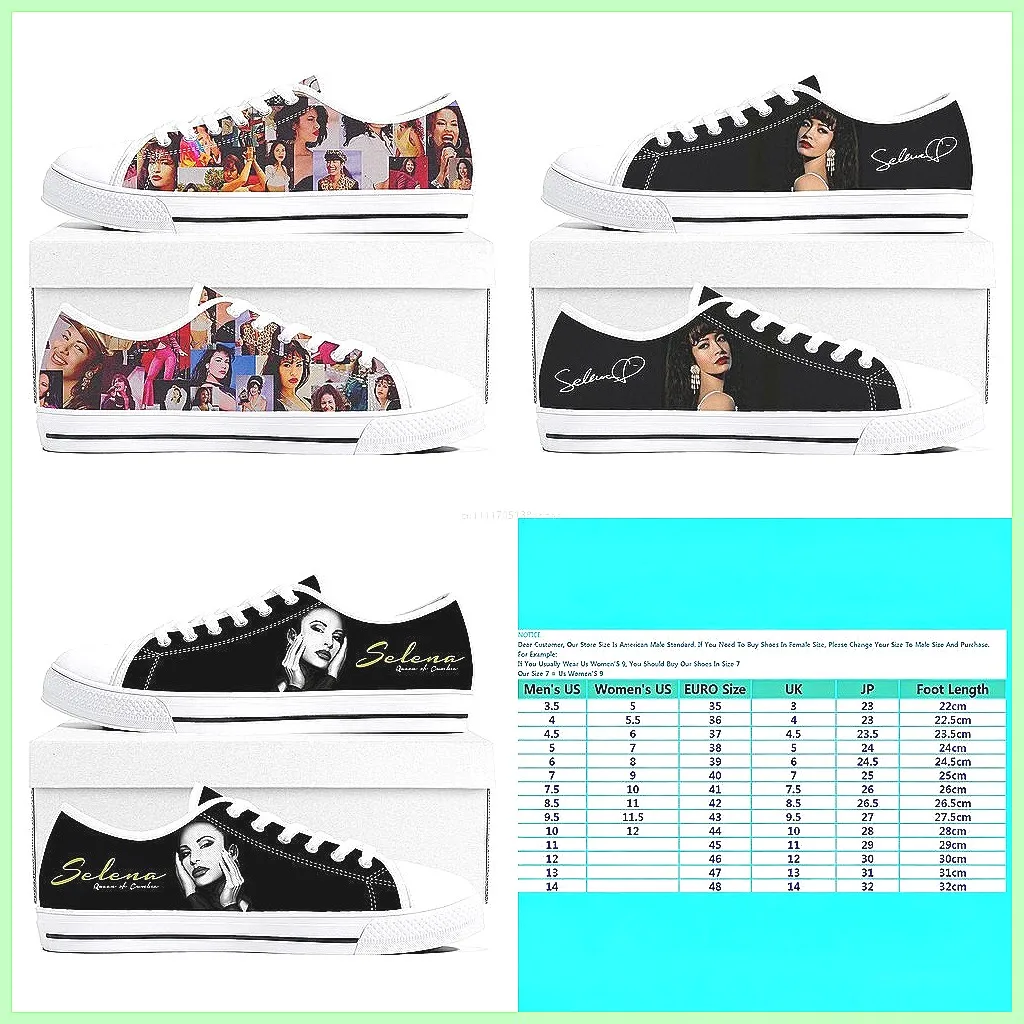 

Selena Quintanilla Custom Canvas Sneakers, Low Top Lace-Up Casual Shoes for Men and Women, Couple Matching