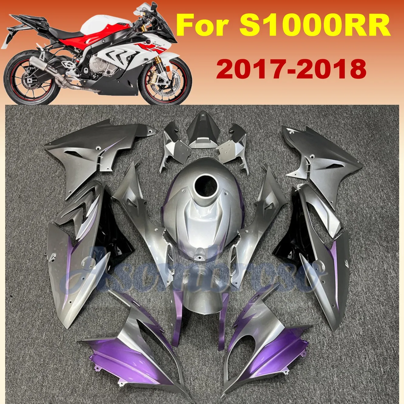 Motorcycle Fairing Parts For BMW 2017 2018 S1000RR 17 18 S1000 RR Gloss Metallic Gunmetal kit