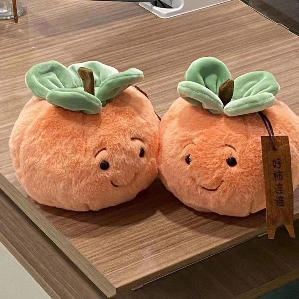 20cm Creative Persimmon Ruyi Plush Toy Round Pillow Large Persimmon Shape Doll Pillow Birthday Gift For Boys And Girls