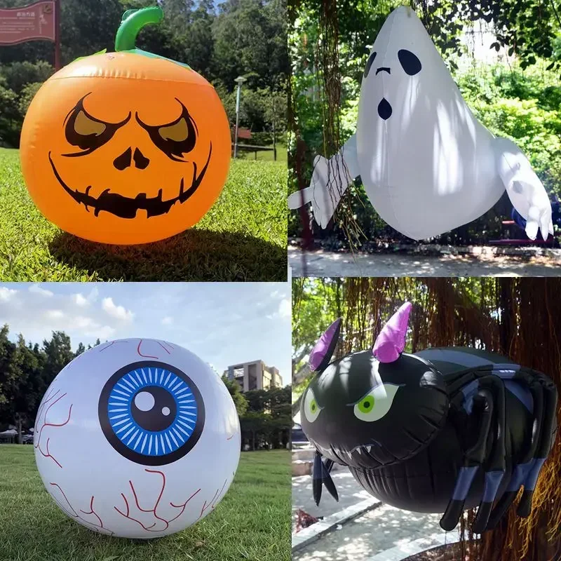 PVC Large Inflatable Spider Pumpkin Balloons Hanging Ghost Kids Toy Halloween Party Home Outdoor Decorations Horror Props 2024