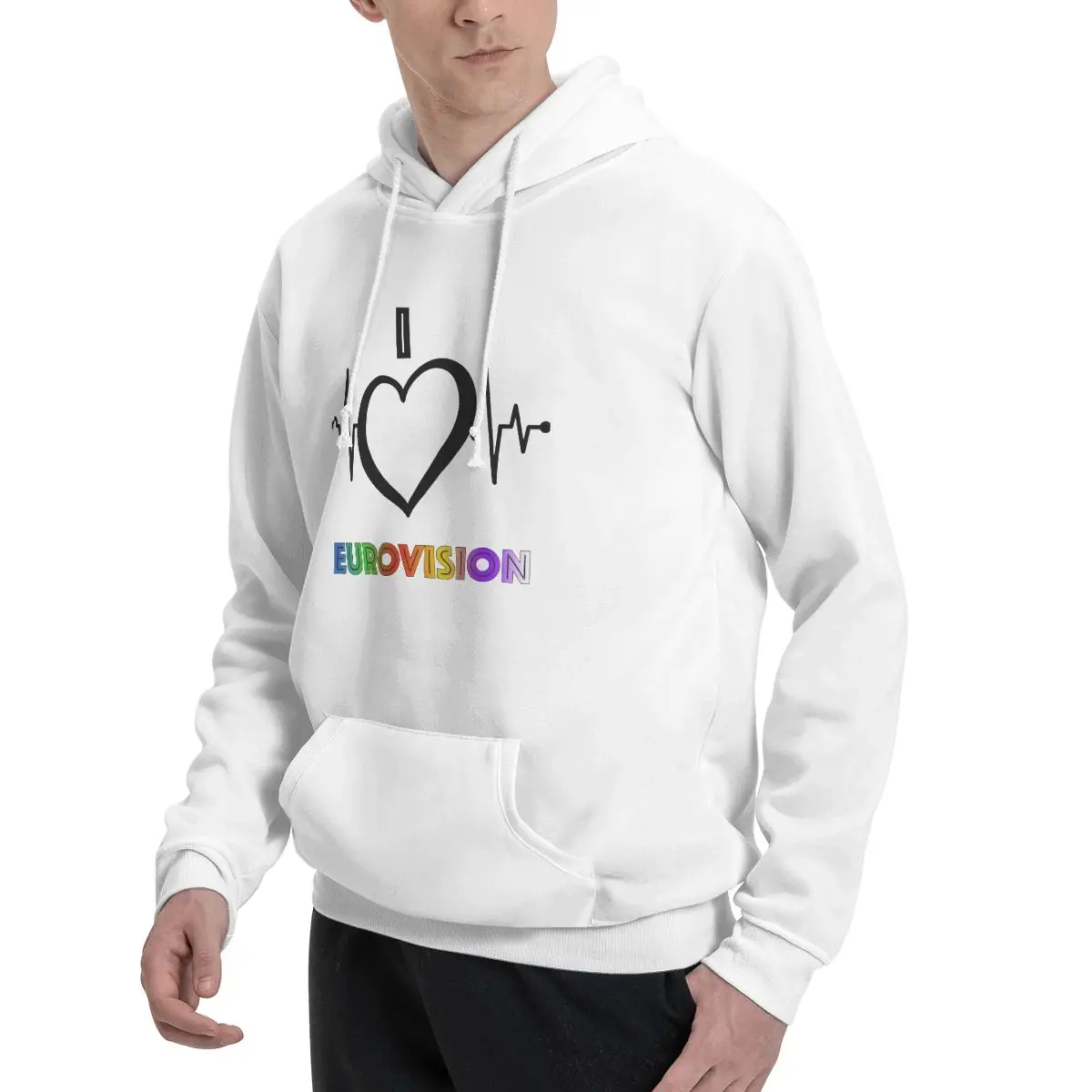 أنا أحب يوروفيجن - هوديس بنمط قوس قزح للرجال والنساء بلوفر كاجوال بلوزات عصرية بأكمام طويلة مع قلنسوة للخريف والشتاء