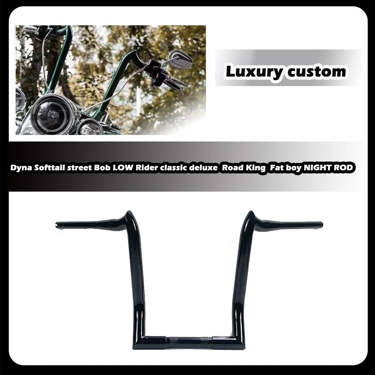 

ZDQ Премиум Роскошный мотоциклетный руль с козьим рогом для Harley Softtail LOW Rider Street Bob Breakout NIGHT ROD V-Rod