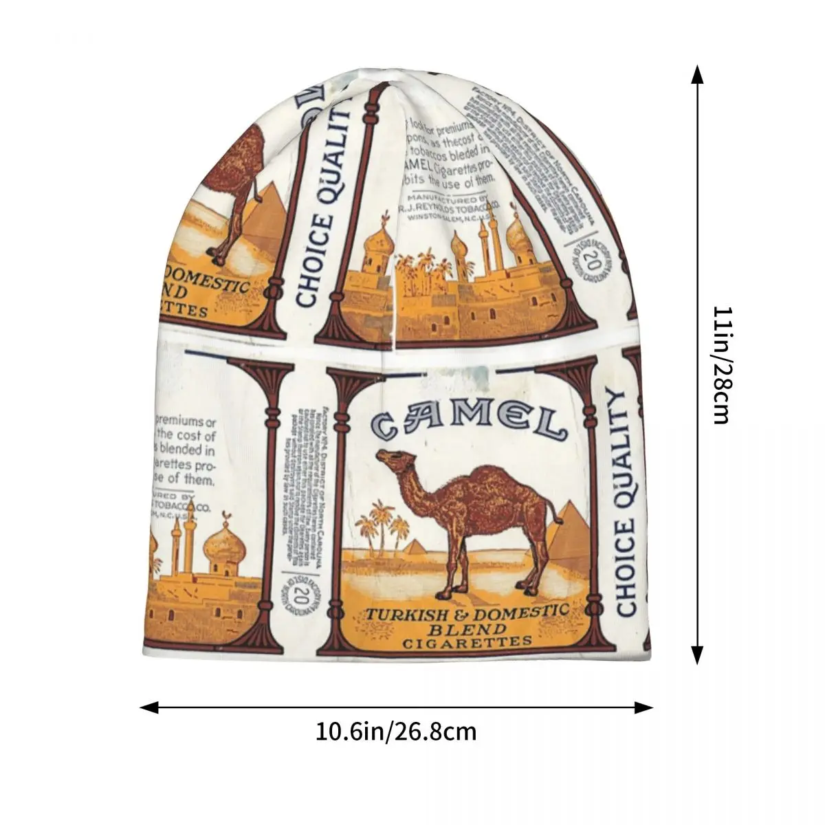 Vintage Camel Cigarette Pack Warm Knitted Cap Hip Hop Bonnet Hat Autumn Winter Outdoor Beanies Hats for Unisex Adult