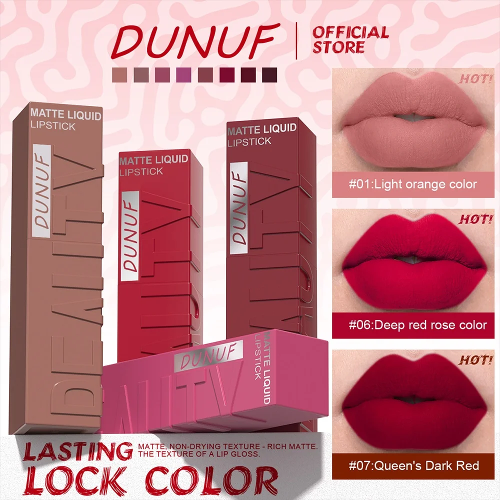 Samtiges Lippenlack Lippenstift Set Pflegend Wasserfest Langhaltend_voghion.com