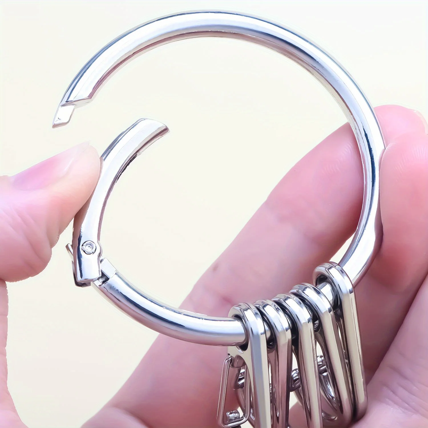 Key Chain Quick Release Spring with 5 Key Rings Car Home Keychain Organizer for Men and Women
