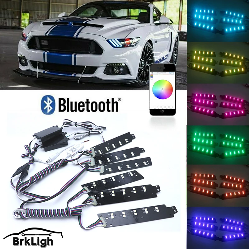 

Remote Control RGBW Multicolor LED DRL day light Board Lighting Kit For Ford Mustang 2015-2017 Angel eye kit