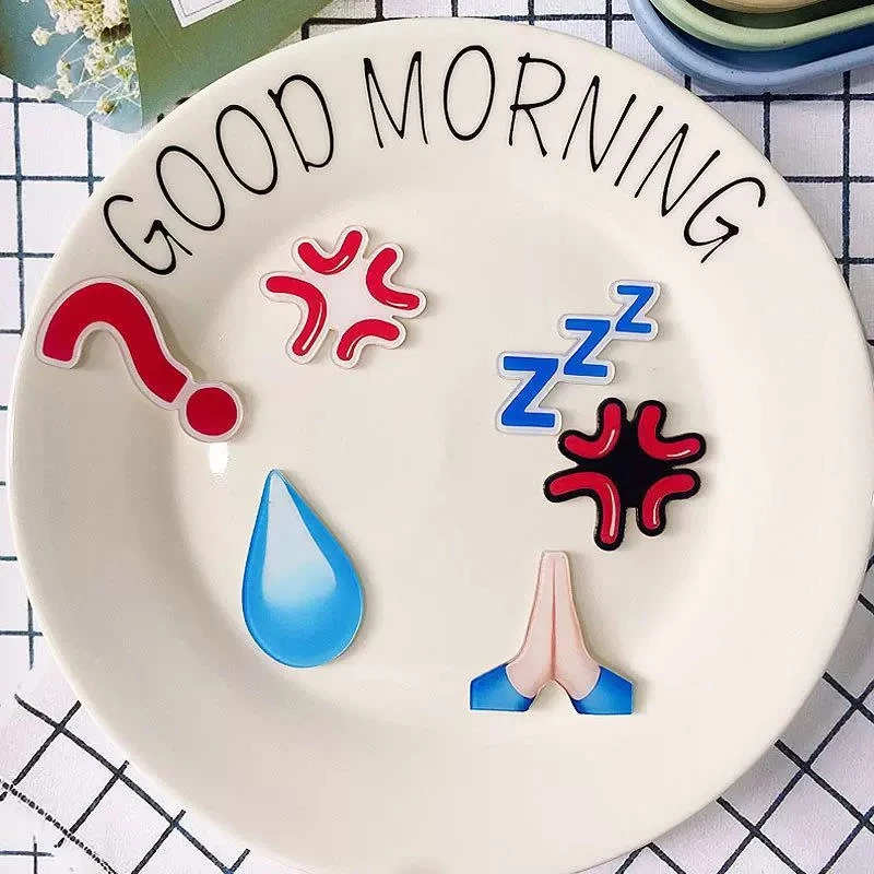 مقاطع الشعر الاكريليك حزمة العاطفة مضحك Waterdrop PP مقاطع Sweatdrop التخصص إكسسوارات الشعر للجنسين أغطية الرأس العصرية #5