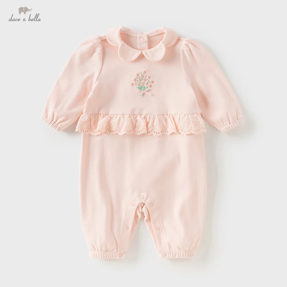 Dave Bella Baby Jumpsuit Autumn Girl's Pink Romper Casual Newborn Creeper Cotton Comfortable Sweet Cute Antistatic DB3252987