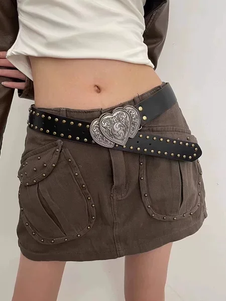 

Fashion Lianxin Locks Belt Buckle Vintage Pattern Embossed Totem Belt Pin Plate Buckle Couple Jeans Accessories Gift
