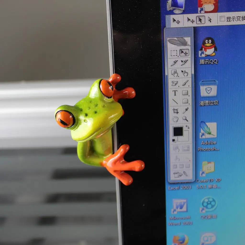 Artificial Resin 3D Craft Frog Decoration Home Decor Office Desk Computer Decoration Gift Favor DIY Handcraft Orgnement