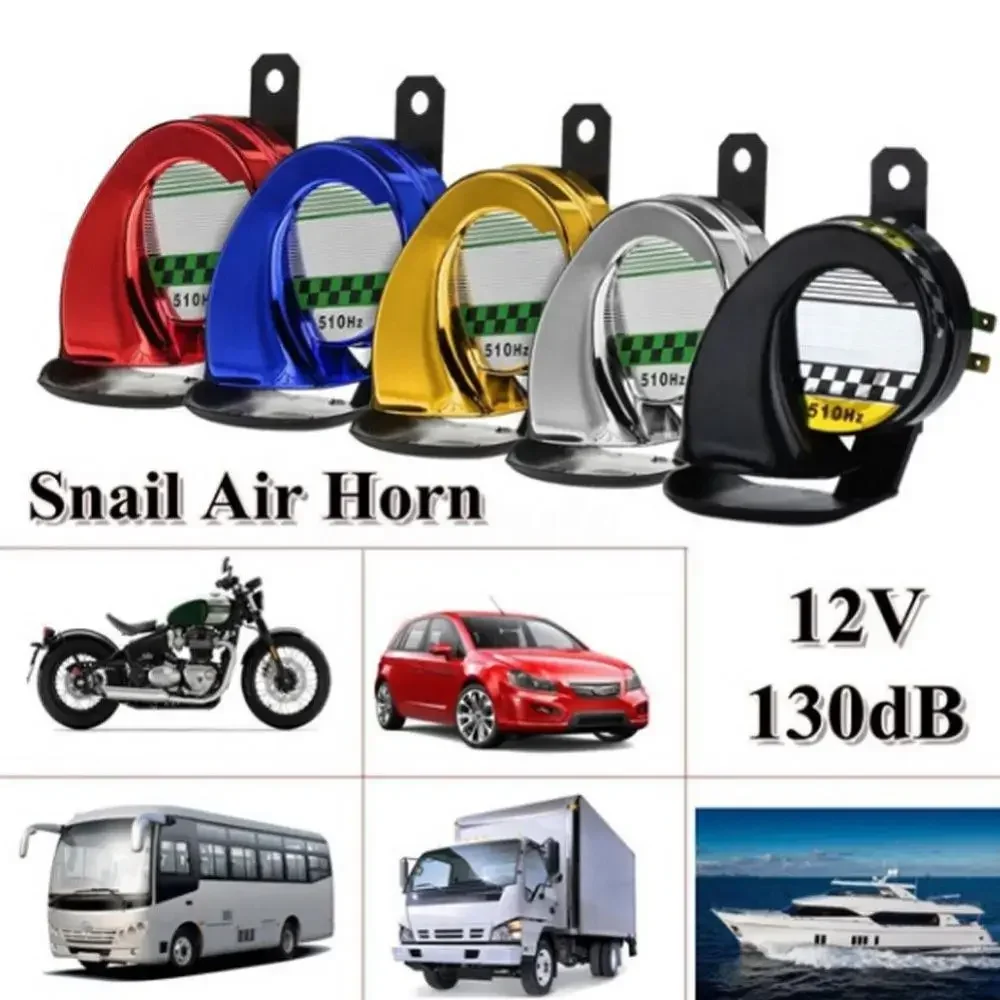 12V 130dB Snail Air Horn Car Motorcycle Horns Waterproof Snail Air Horn Siren Loud Sound for Truck Motorcycle Boat Parts New