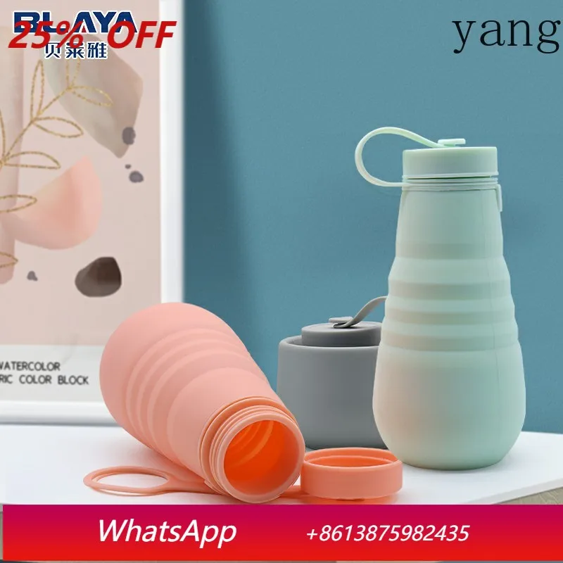 

LH silicone water cup soft folding bottle hand warmer water bottle sports outdoor portable can not be broken