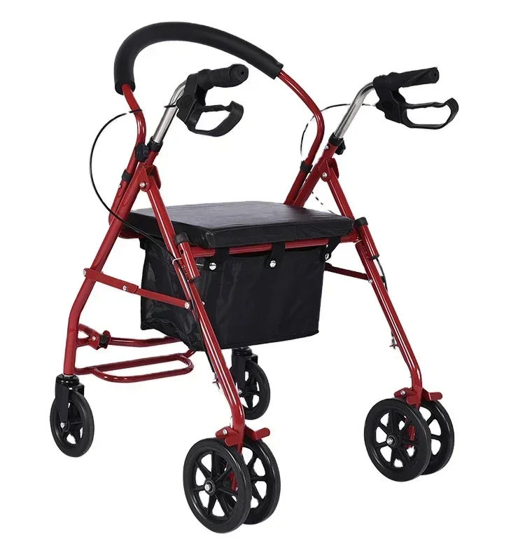 

High Quality aluminum rollator walker folding 4 wheeled aluminum walker rollator Hot sales