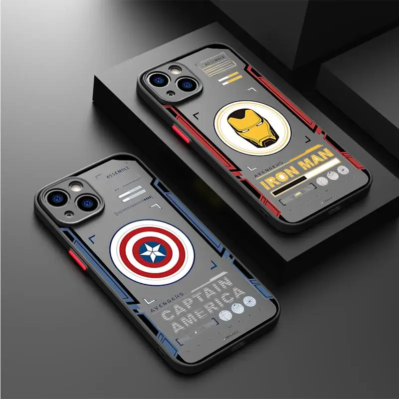 Marvel Mechanical Wind Case For Apple iPhone 15 11 14 13 12 Pro 7 XR X XS Max 8 Plus 6 6S SE 2022 15Pro Black Matte Phone Funda