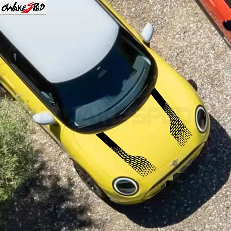 2 Pcs/Set Car Engine Cover Decal For MINI Aceman J05 John Cooper Works 2026 2025 JCW Bonnet Hood Stripes Sticker Accessories