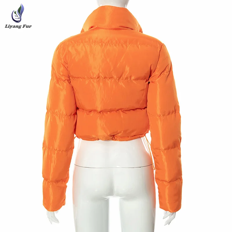 Wholesale Women Jackets New Design Blank Puffer Cotton Padded Jacket Puffy Short Crop Bubble Coat