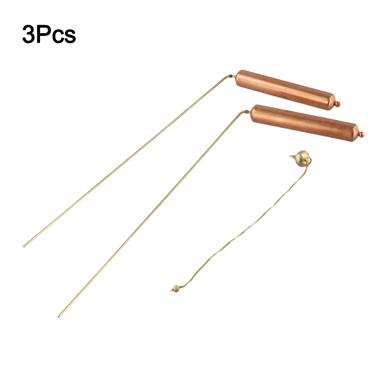 2 Pieces Copper Divining Rods Metal Detector Dowsing Rod For Water Gold Treasure Hunting Geobiology Prospecting Tools