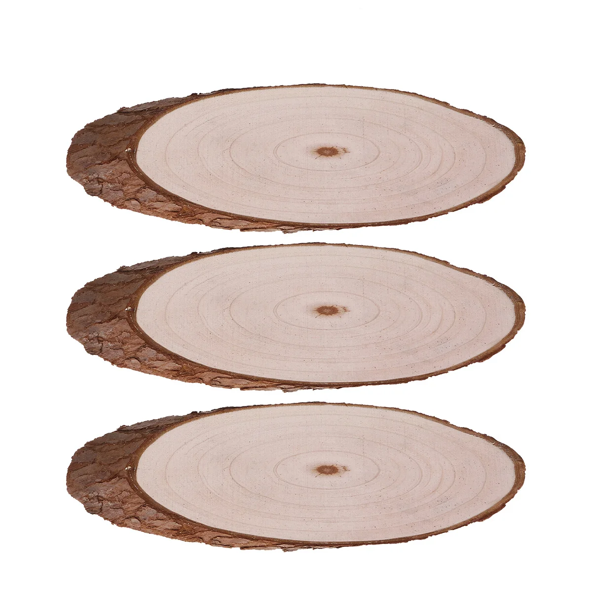 

3Pcs Wood Painting Boards Natural Bark Edges Fine Polished for Birthday Wedding Party Decorative DIY Hanging Background Wall