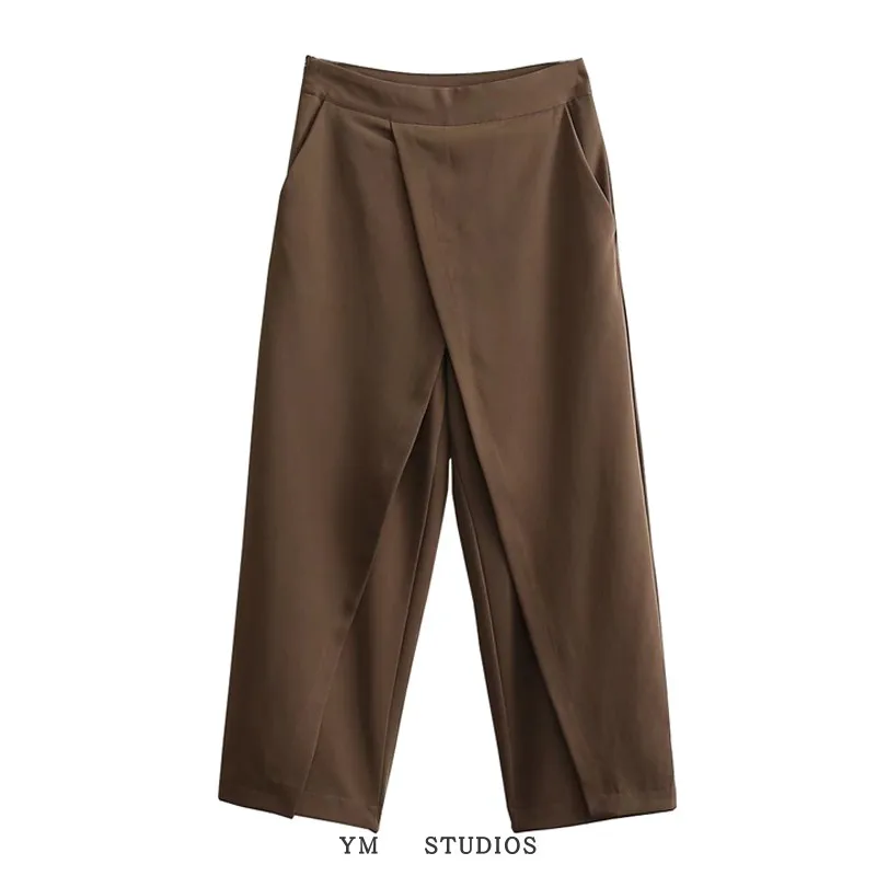 Slimming Harlan Pants Street Style High Waist Casual Trousers Multi-Layer Design Spring  New Arrival Women's Fashion