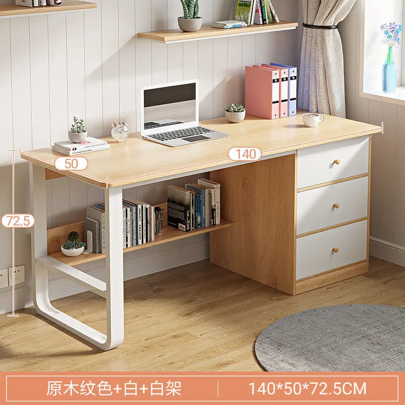 Computer desk Desktop Home desk Bookshelf Integrated table Student study table with drawers Bedroom office writing