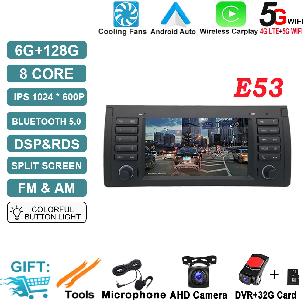 Android OS Auto Radio GPS Navigatie voor BMW X5 E53 5-serie E39 M5 1996-2007 DSP Auto Multimedia Speler Stereo WIFI Koelventilator