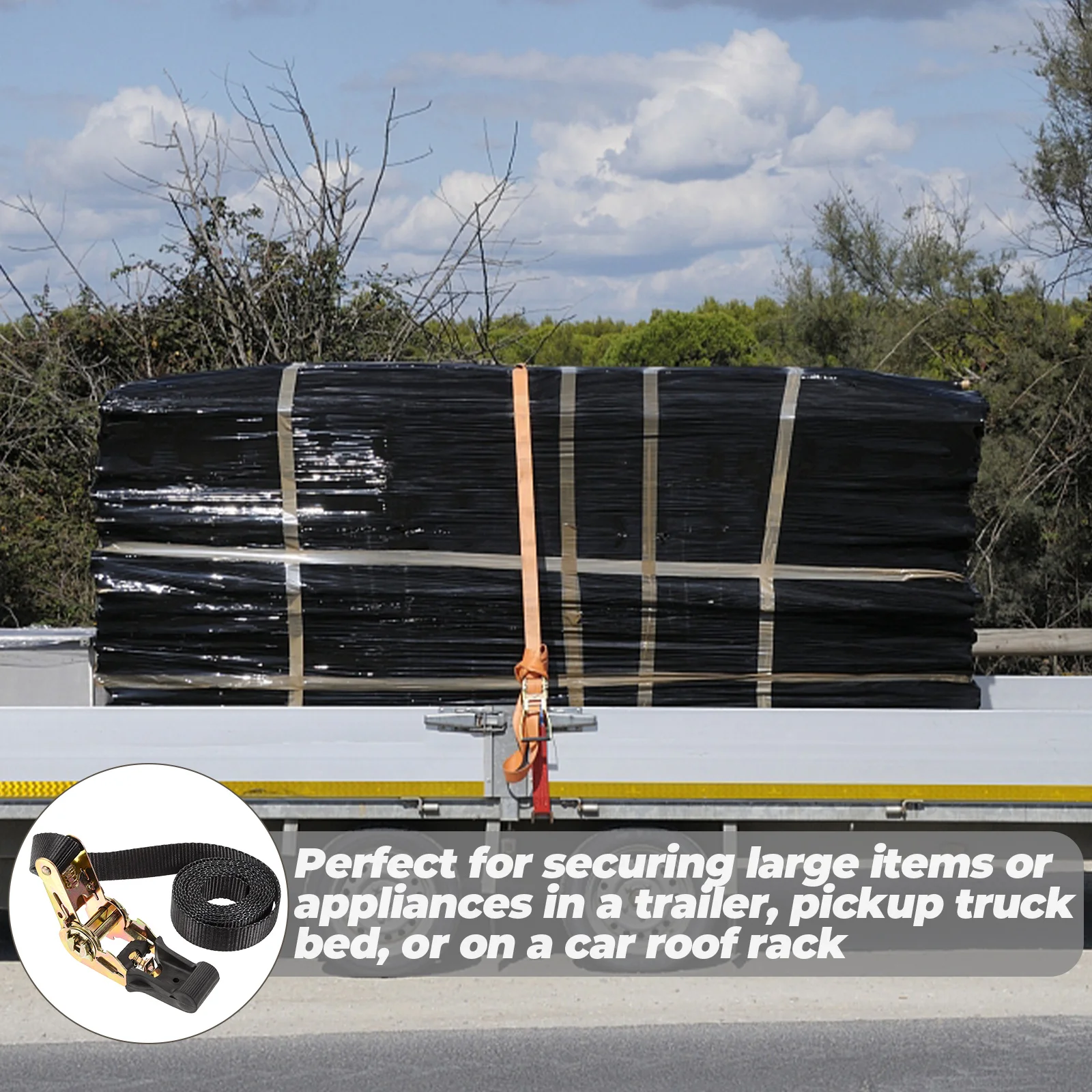

Car Tie Down Strap 2.5cmx2m Heavy Duty Ratchet Strap with Hooks for Securing Cargo Endless Retractable Straps Polyester Durable