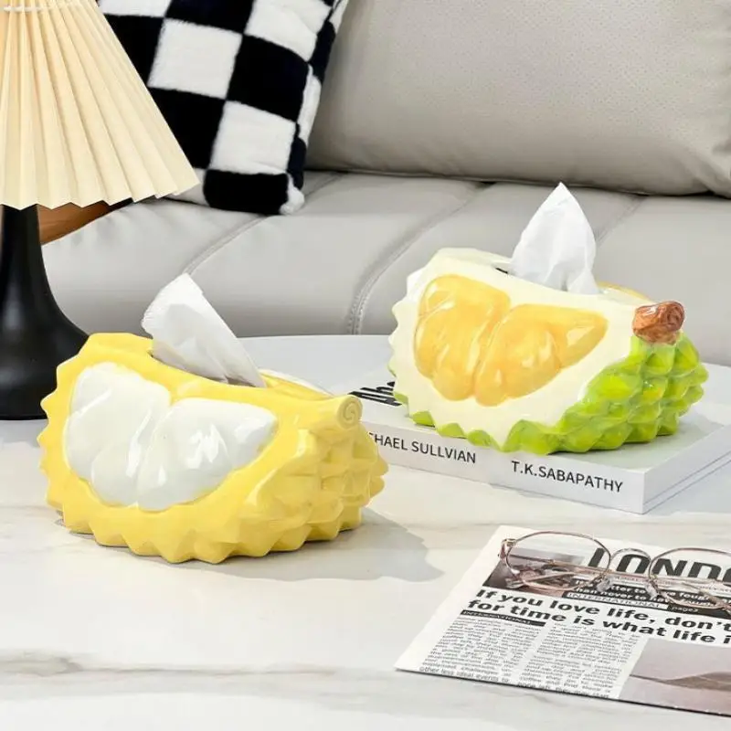 

New 2025 New Durian Shaped Paper Towel Holder Creative Large Capacity Tissue Storage Box Smooth Container