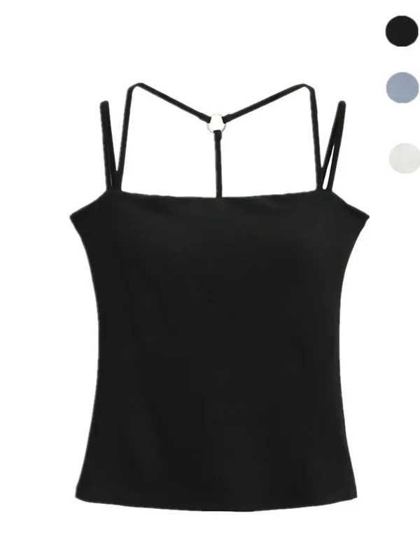 

Street Sle Spicy Girl с несколькими ремнями и эластичной лентой на груди, майка с открытием плеча, выделенный топ с костями, топ Advanced Sense