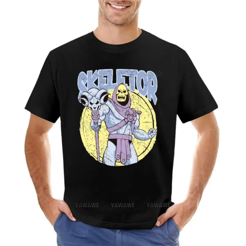 t-shirt black man cotton tops Skeletor T-Shirt vintage clothes anime Short sleeve tee mens tall t shirts