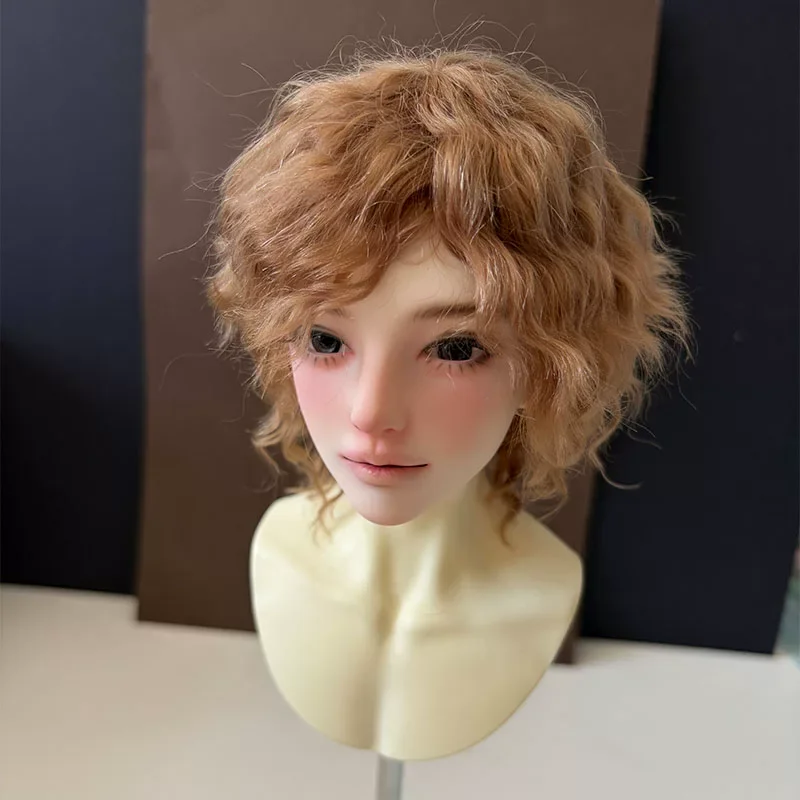 BJD Wigs Short Wavy Hair for 1/3 1/4 Dolls Mohair Wigs Doll Black White Gold Orange Hair